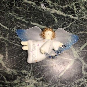 Fabric glitter angel ornament
